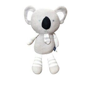 Living Textiles Koko Koala Plush Baby Toy 15" Gray & White Knitted Stuffed Anima